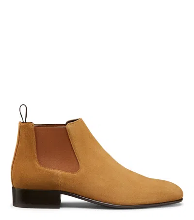 Stuart Weitzman Men's Adwin Suede Chelsea Boots In Tan