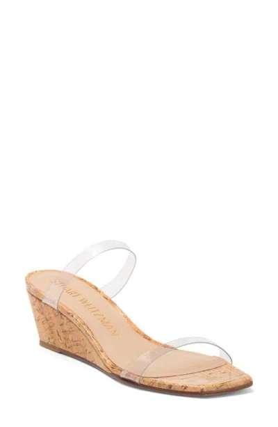 Stuart Weitzman Aleena Pvc Wedge Sandals In Clear Pvc Cork