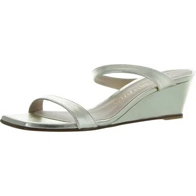 Stuart Weitzman Aleena 50 Wedge Womens Leather Slip On Slide Sandals In Multi