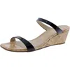 Stuart Weitzman Aleena 50 Womens Cork Wedge Sandals In Black