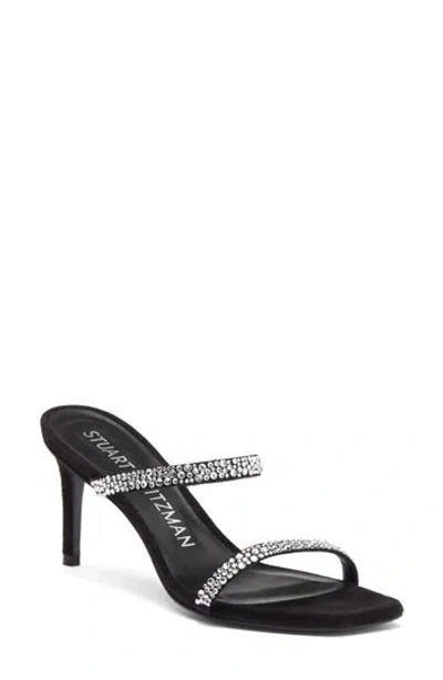 Stuart Weitzman Aleena Royale 75 Sandal In Black/clear