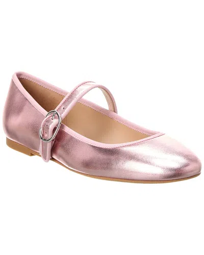 Stuart Weitzman Alice Leather Ballet Flat In Pink