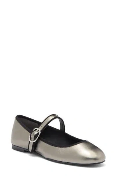 Stuart Weitzman Alice Mary Jane Flat In Gunmetal