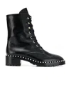 Stuart Weitzman Allie Laced Pearl Decorative Boots In Black