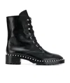 Stuart Weitzman Allie Laced Pearl Decorative Boots In Black
