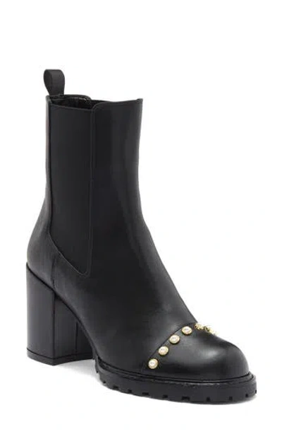Stuart Weitzman Allpearls 80 Chelsea Boot In Black