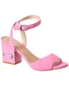 Stuart Weitzman Allshine Block 75 Suede Sandal In Pink