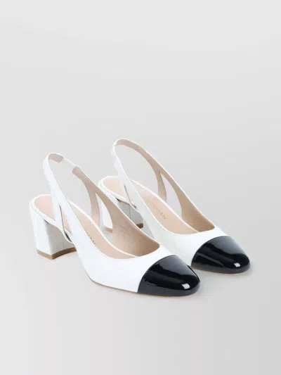 Stuart Weitzman Leather Pointed Toe Ballet Flats In White