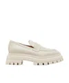 Stuart Weitzman Almond-toe Leather Loafers In Nude