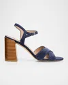 Stuart Weitzman Alyssa 85mm Suede Block-heel Sandals In Blue