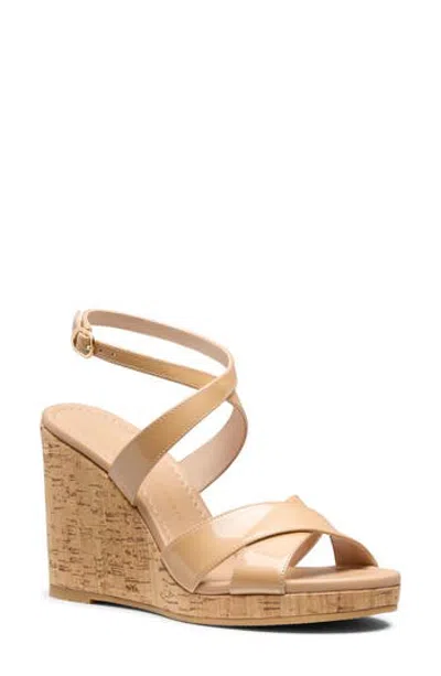 Stuart Weitzman Alyssa Ankle Strap Wedge Sandal In Brown