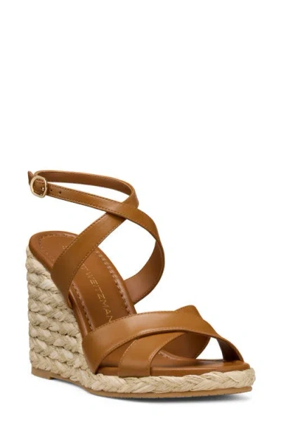 Stuart Weitzman Alyssa Ankle Strap Wedge Sandal In Brown