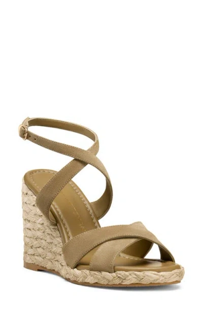 Stuart Weitzman Alyssa Ankle Strap Wedge Sandal In Green