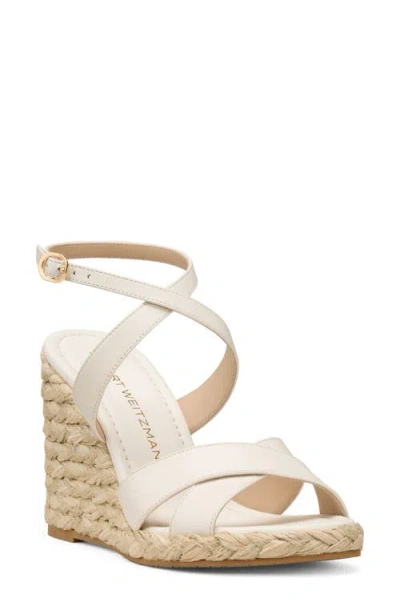 Stuart Weitzman Alyssa Ankle Strap Wedge Sandal In Neutral