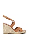 Stuart Weitzman Alyssa Espadrille Wedge Open Toe Ankle Strap In Brown
