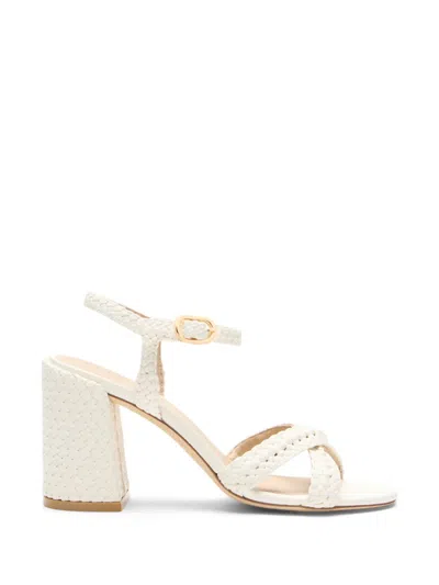 Stuart Weitzman 85mm Alyssa Leather Block-heel Sandals In Neutral