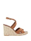 Stuart Weitzman Alyssa Espadrille Wedge Open Toe Ankle Strap In Brown