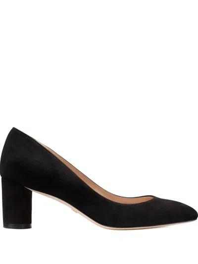 Stuart Weitzman Amata 60 Almond-toe Block-heel Pumps In Black