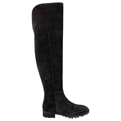 Pre-owned Stuart Weitzman Amber Size 10 Black Suede Boots