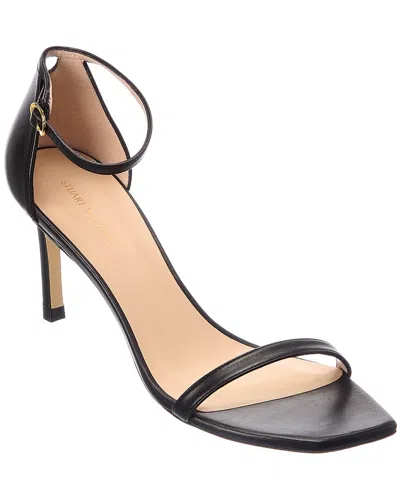 Stuart Weitzman Amelina 95 Leather Sandal In Black