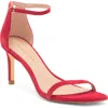 Stuart Weitzman Amelina Suede Sandal In Lipstick Red