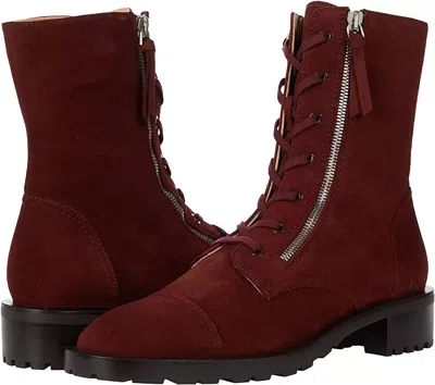 Stuart Weitzman Ande Boot Women's Us 8 Mahogany Suede Mid Calf Block Heel Khd387