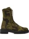 Stuart Weitzman Ande Liftie Lace-up Combat Boots In Green