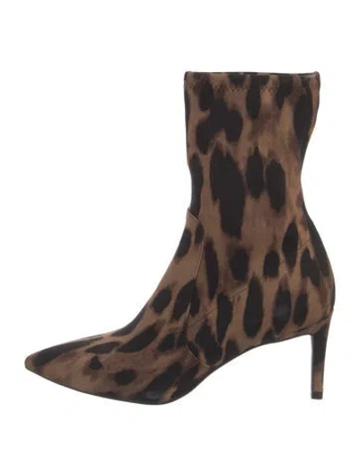 Pre-owned Stuart Weitzman Animal Print Boots In Brown