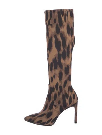 Pre-owned Stuart Weitzman Animal Print Boots In Brown