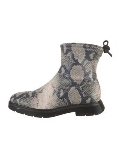 Pre-owned Stuart Weitzman Animal Print Boots In Neutral