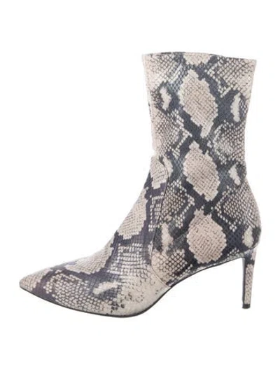 Pre-owned Stuart Weitzman Animal Print Boots In Neutral