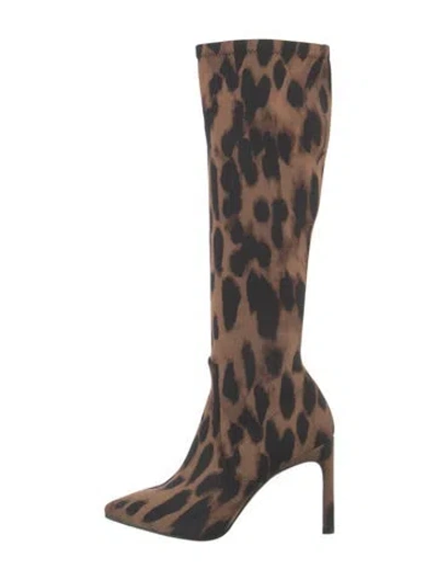 Pre-owned Stuart Weitzman Animal Print Boots W/ Tags In Brown