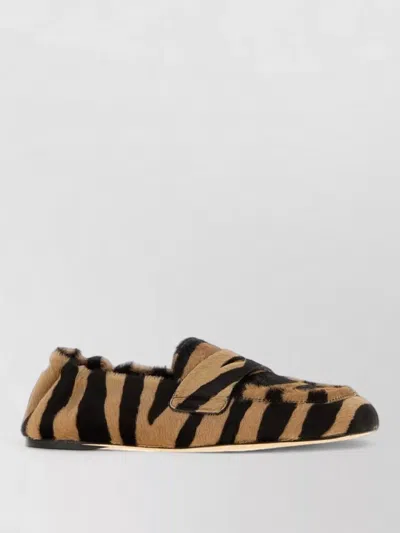 Stuart Weitzman Animal Print Calf Hair Bryant Loafers In Brown