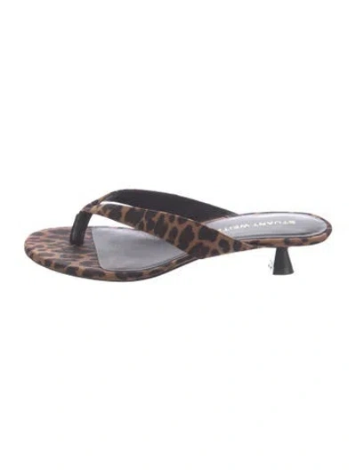 Pre-owned Stuart Weitzman Animal Print Flip Flops In Multicolor