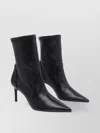 Stuart Weitzman Ankle Length Leather Stiletto Heel Boots In Black