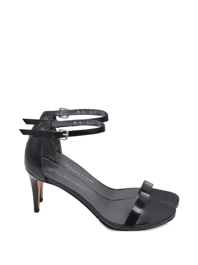 Pre-owned Stuart Weitzman Ankle Strap Stiletto Sandal In Black