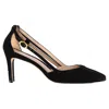 Stuart Weitzman Anny Cutout Pumps In Black Suede In Black