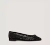 Stuart Weitzman Arabella Lace Ballet Flats In Black