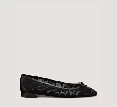Stuart Weitzman Arabella Lace Ballet Flats In Black