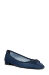 Stuart Weitzman Arabella Bow-detailed Mesh Ballet Flats In Nice Blue