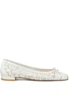 Stuart Weitzman Arabella Ballet Flats In 白色