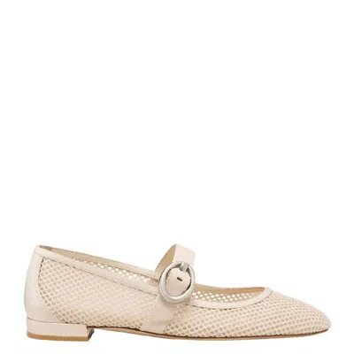 Stuart Weitzman Arabella Leather Mary Janes In Neutral