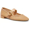 Stuart Weitzman Arabella Net Mary Jane Ballerina Flats In Ginger