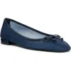 Stuart Weitzman Arabella Bow-detailed Mesh Ballet Flats In Blue