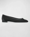 Stuart Weitzman Arabella Mesh Bow Ballerina Flats In Black