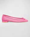 Stuart Weitzman Arabella Mesh Bow Ballerina Flats In Dahlia