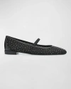 Stuart Weitzman Arabella Mesh Stud Ballerina Flats In Black