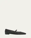 Stuart Weitzman Women's Arabella Crystal-embellished Mesh Flats In Black