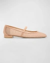 Stuart Weitzman Arabella Mesh Stud Ballerina Flats In Ginger