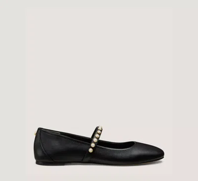 Stuart Weitzman Ari Pearl Ballet Flat In Black